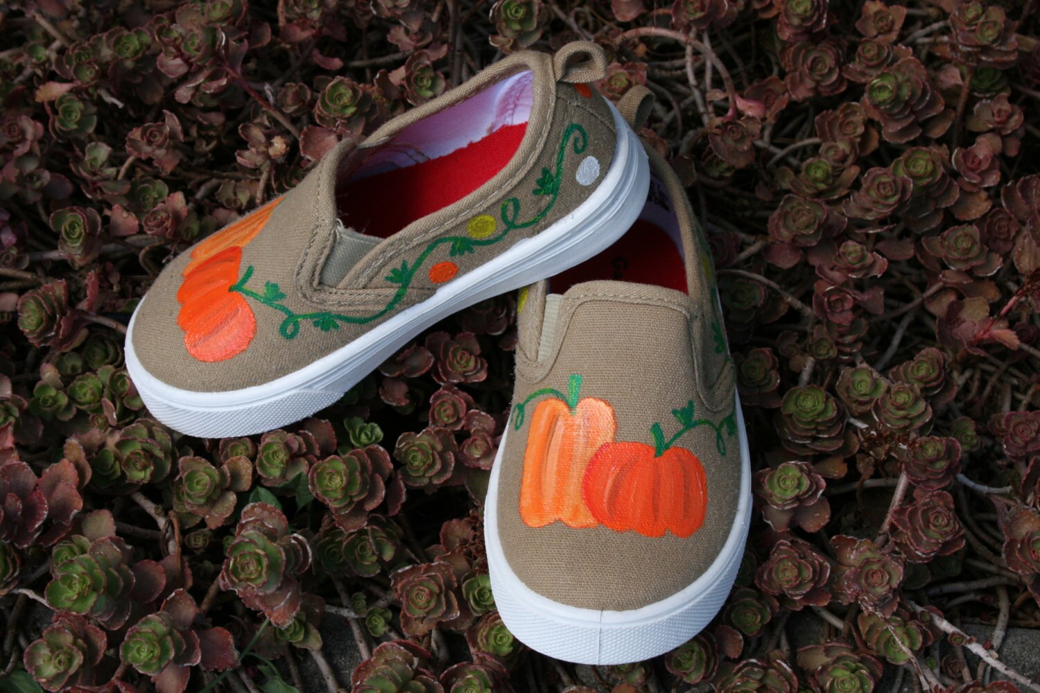 Hand PAINTED SHOES Fall Shoes Pumpkin Shoes Thanksgiving