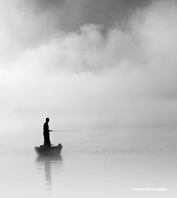 Black and white photography fishing photography fisherman