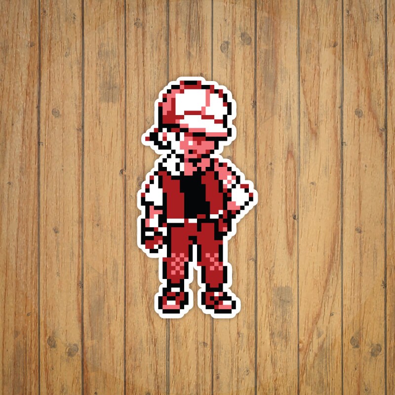 8-Bit Trainer Red Pokemon Decal/Sticker