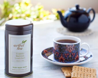 English Breakfast Organic Black Tea • 4 oz. Tin • Blend of Assam, Ceylon and Tanzanian Loose Leaf Teas