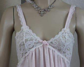 Vintage Nightgown Miss Dior Pink Long Size Small P