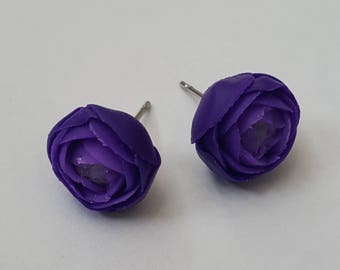Earrings PURPLE RANUNCULUS