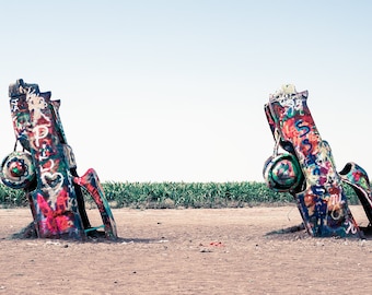 Cadillac Ranch photography print - Amarillo Texas - Color Car Photo Print - 8x12 or 16x24 canvas print