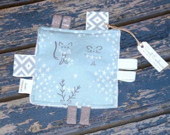 Clearance! Sensory Baby Toy ~ Crinkle Material ~ Sweet Blue Sparkle~ Crinkle and Squeak Interior