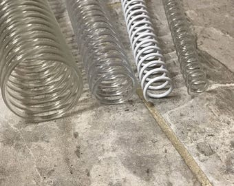 Coil Binding - Plastic Spiral Coil - Clear or White - sold individually