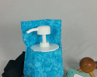 Massage therapy 4oz cream jar hip holster, turquoise dragonfly, black belt