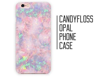 Candy Floss Opal Phone Case - Pink Opal Stone Marble for iPhone X 8 Plus 7 6 6s 5 5s 5c SE + Samsung S6 S7 S8+
