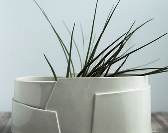 Large Oval Porcelain Planter - Tiered Collection