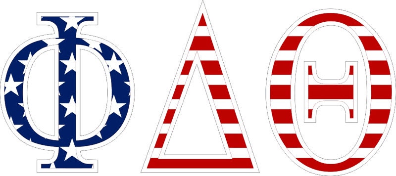 phi delta theta american flag greek letter sticker 2 5 greek letter sticker