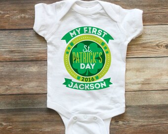 My First St Patricks Day Shirt - Kids 1st St Patricks Day T Shirt - Personalized St Patricks Day Baby Bodysuit - St Patricks Day Baby Outfit
