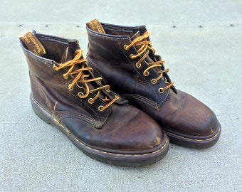 Darn Docs -- Vintage pair of matte brown leather Doc Marten boots -- US 10