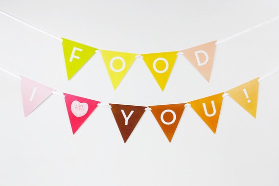 Foodie Party Banner Potluck Party Banner Foodie Buntings