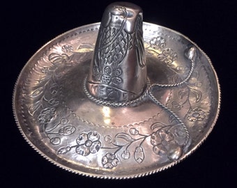 Sterling Silver Mexican Sombrero Trinket Dish