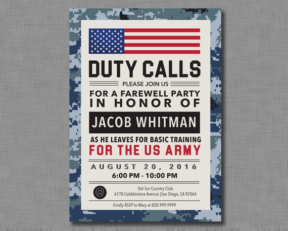 Army Going Away Party Invitations 8