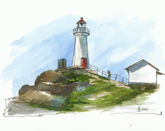 Set of 4 watercolour prints - Lighthouses