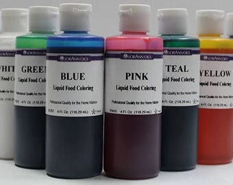 Liquid Food Coloring, Choose From 12 Colors, 4 oz, Color Frosting, Hard Candy, Easter Eggs