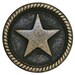 12 Roped Star 11/16 inch ( 18 mm ) Metal Buttons Dark Antique Brass Color