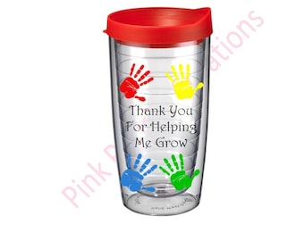 Thank You For Helping Me Grow Teacher Tumbler, Teacher Gift, Preschool Teacher, Daycare Teacher
