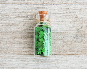 Four Leaf Clover Jar | St Patrick's Day Confetti | Lucky | Fairy | Shamrock | Glitter | Four Leaf Clover | Shamrock | Garden Accessory
