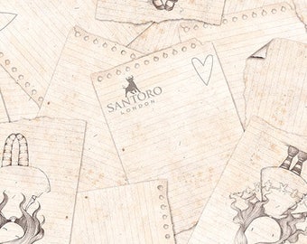 Quilting Treasures - Letters From The Heart - 1649-24993-E - Santoro + Gorjuss - Girl - Notes - Paper - Notepad - One More Yard