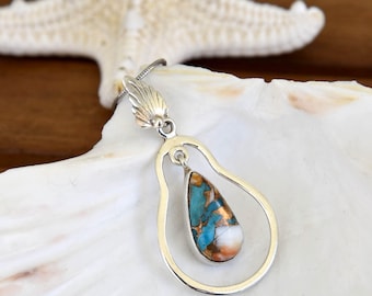 Spiny Oyster & Arizona Turquoise Pendant