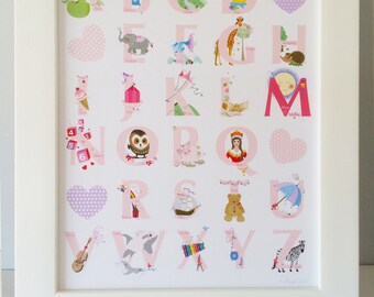 Personalised Alphabet Print, Alphabet Print, Alphabet Poster, ABC Chart, ABC Artwork, Alphabet Artwork, Alphabet Print, ABC Wall Art, Abcs