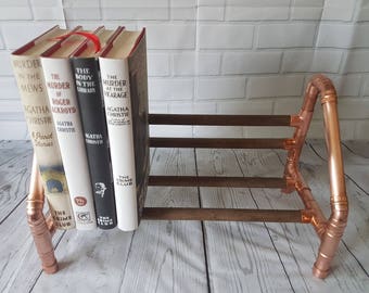 Copper and Wood Book Stand, book rack, book shelf