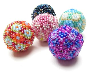 Beadweaving Tutorial No. 3 - Sleek Beaded Bead, Peyote Stitch Beading Instructions