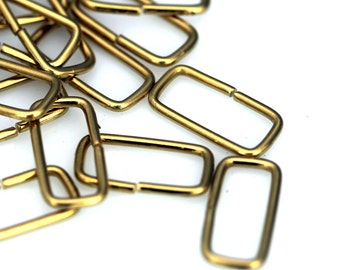 Rectangle jump ring 100 pcs 7 x 15 mm 17 gauge( 1,2 mm ) raw brass rectangle jumpring 521JR-36