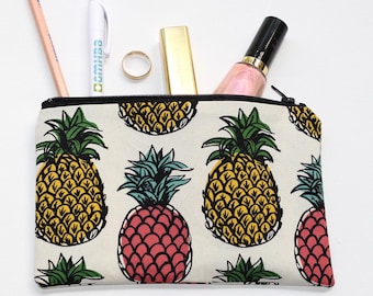 Pineapple pouch / clutch / pencil case with zip closure