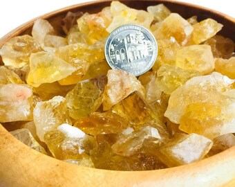 5 Small Raw Citrine Gemstones Rough Citrine Crystals Brazil Natural Healing Stones Grid Altar Crafting Jewelry Yellow Gold Champagne