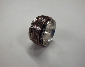 Spinner Ring, Spinner Coin Ring, Penny, Newfoundland, Newfoundland Spinner Ring, Newfoundland Penny Ring, Penny Spinner Ring