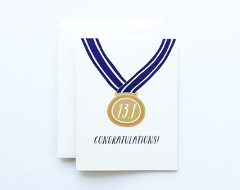 Half Marathon Card, Half Marathon Congratulations, Half Marathon Medal