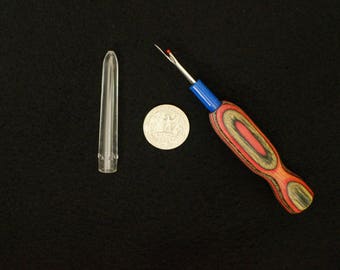 Handmade Seam Ripper With Colorful Comfort Grip Ergonomic Pink & Grey Tone Wooden Handle