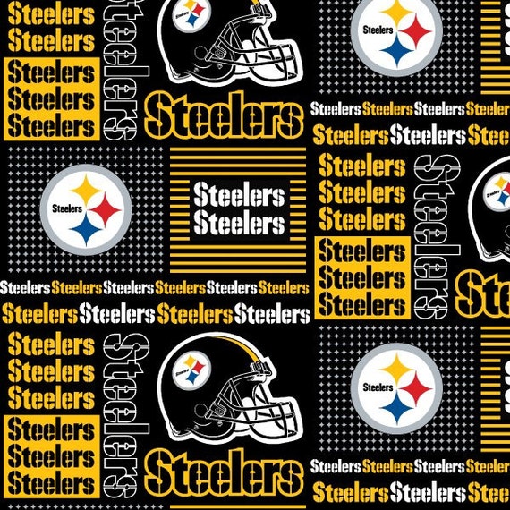 Items similar to PITTSBURGH STEELERS NFL Cotton Fabric By The Yard Sports Team Football 100
