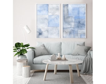 Large abstract art, watercolor painting, blue watercolor, large wall art, abstract painting, modern painting, modern abstract art, art print