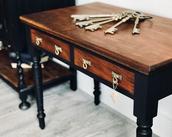 Mahogany Victorian Hall table with original brass Arts & Crafts handles