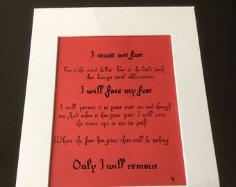Litany Against Fear from Dune