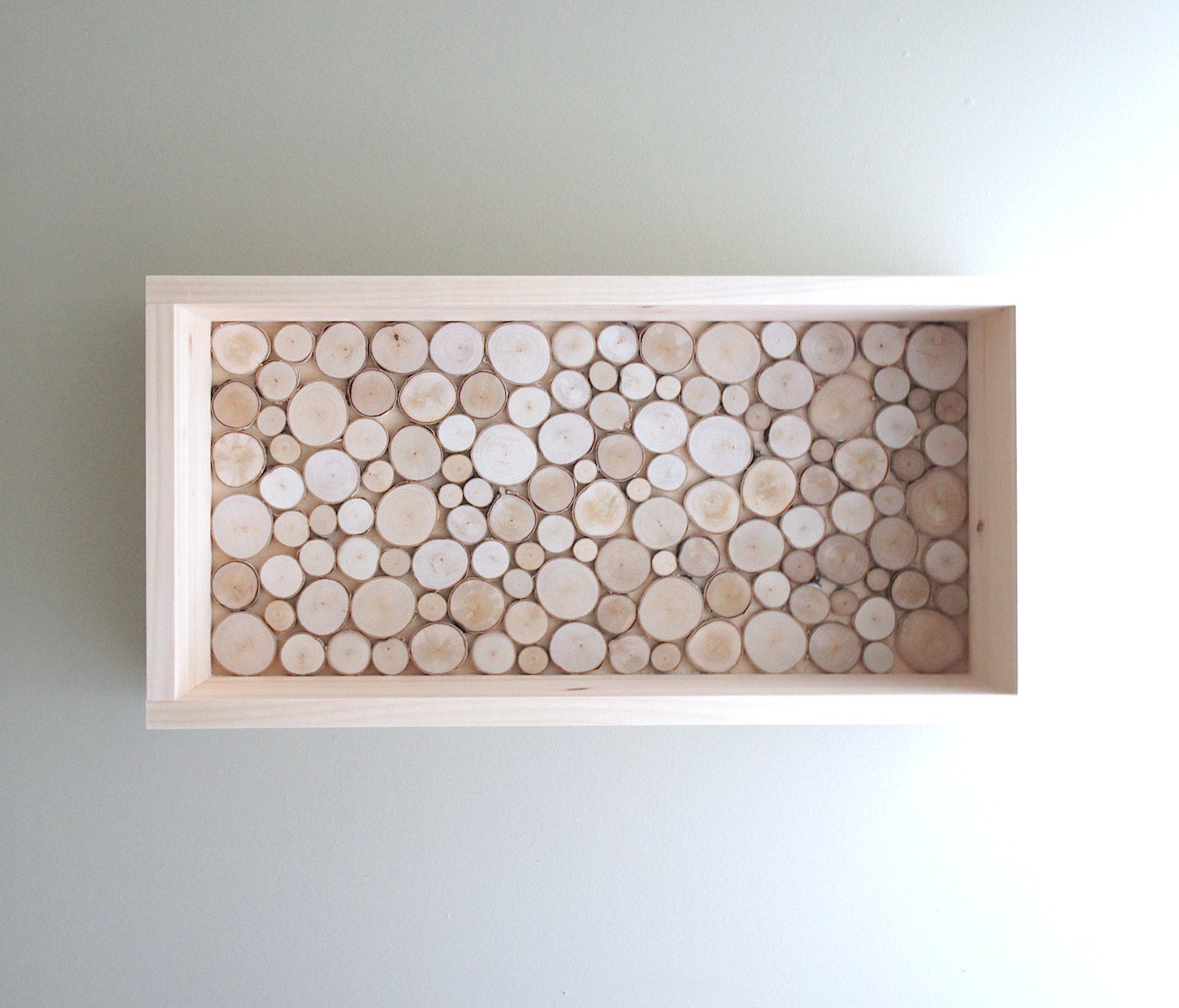 white birch forest wood grain shelf made to order