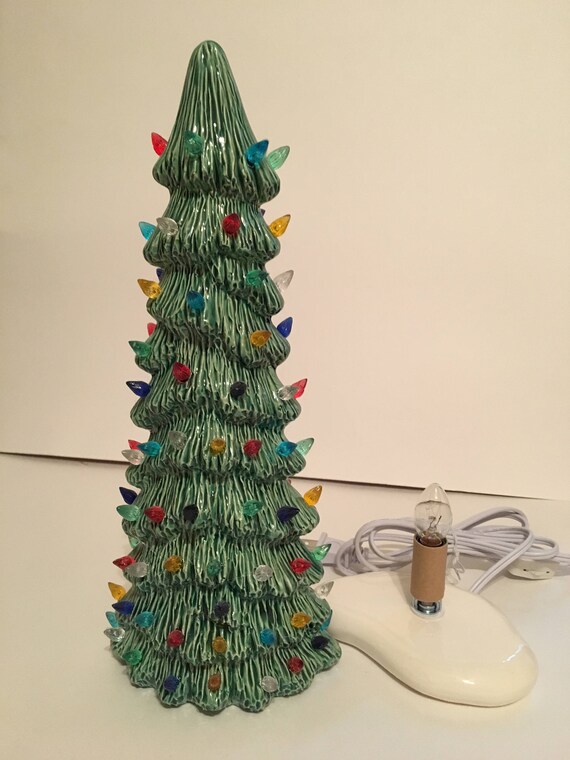 Handmade Ceramic 14 Tall Skinny Christmas Tree Handmade Ceramic 14 Tall Skinny Christmas Tree