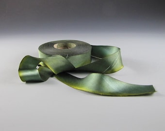 GREENERY SILK Satin RIBBON Hanah Chameleon 1" Wide 3 yd length