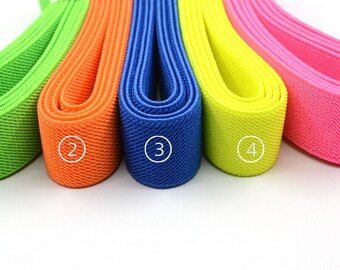 1 inch (25mm) Wide Colored Double-side Twill Elastic Band, Wide Waistband Elastic, Elastic Trim, Elastic Ribbon, Sewing Elastic-1 Yard