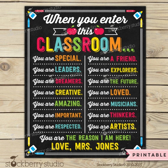 Download When You Enter This Classroom Sign Personalized Teacher Sign