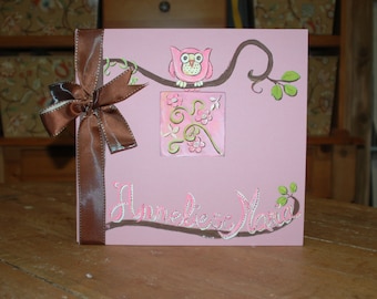 Little Owl Baby Memory Book Scrapbook Style