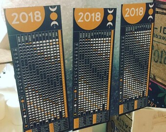 Moon Phases Magnet / 2018 Lunar Calendar / Astrology Moon Tracker