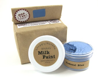Blue Milk Paint - Non-toxic All Natural Paint Perfect for Unfinished Wood Projects- Federal Blue