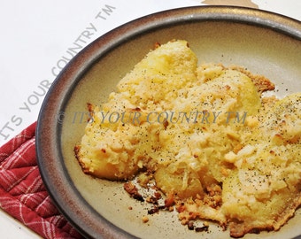 Parmesan Cheese Potatoes Recipe, PDF File Digital Download for Baked Potato Side Dish for Breakfast Brunch Dinner itsyourcountry