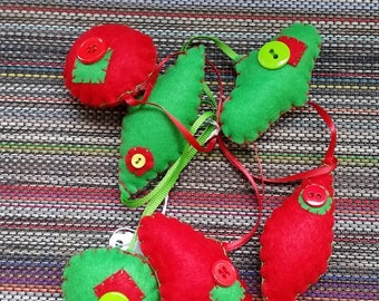 Set of 6 felt ornaments