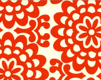 Amy Butler Lotus Collection Wall Flower Cherry Fabric - Red Flowers 1 Yard