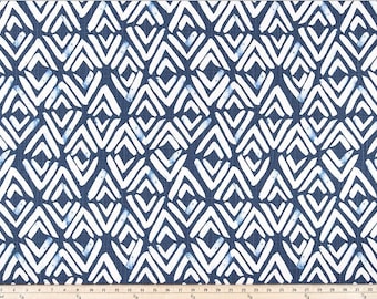 Custom made shower curtain, Premier fearless navy blue white, slub cotton 72", 84", 90, 108